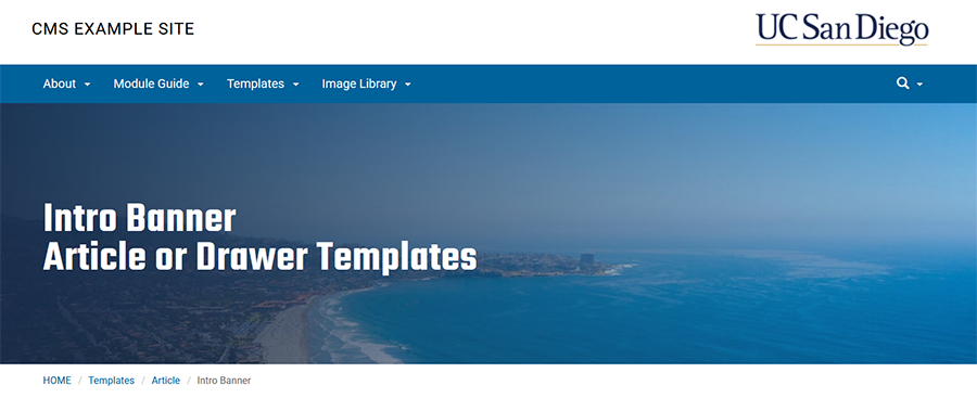 Screenshot of intro banner using a gradient